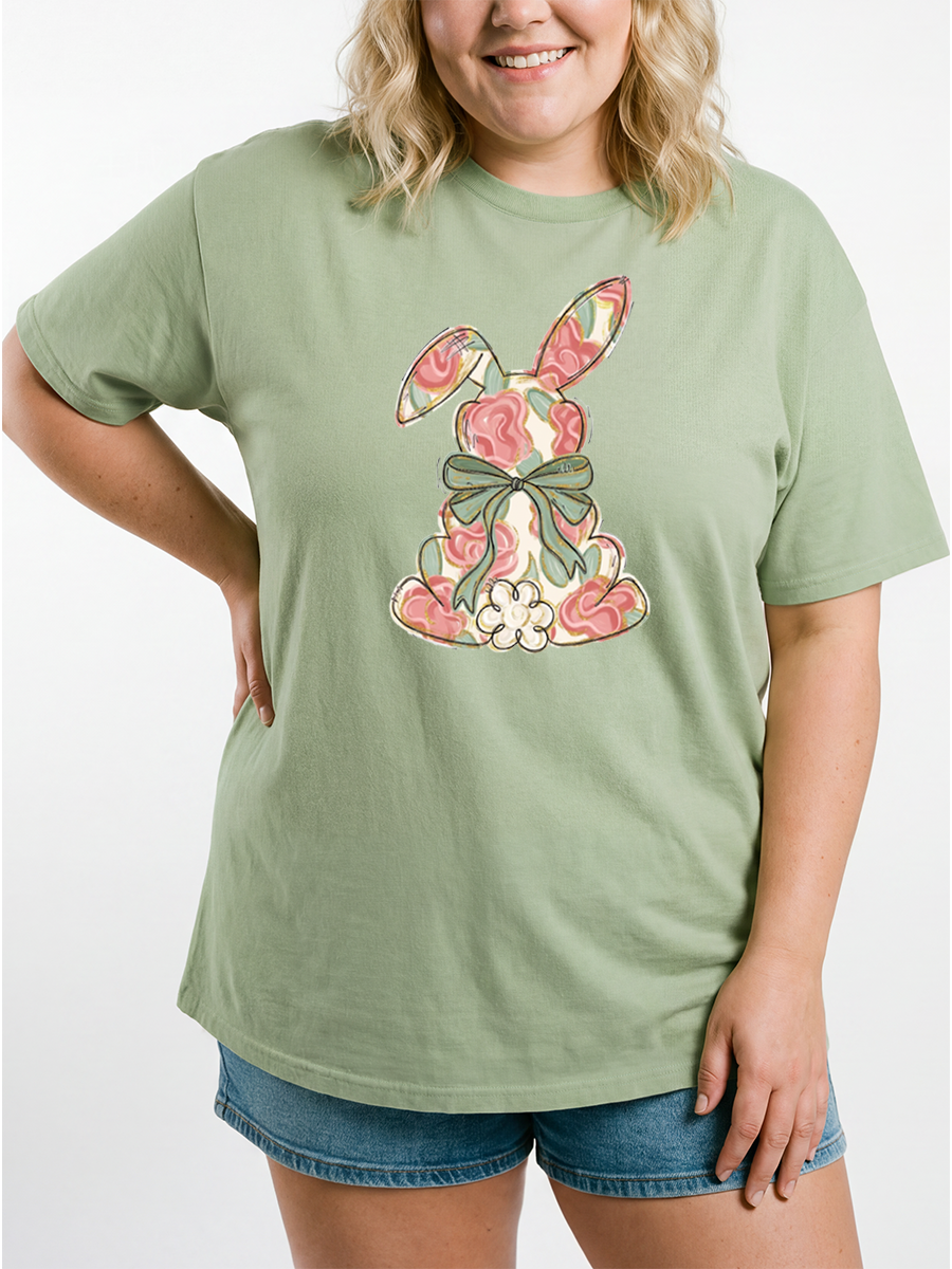 Vintage Easter Bunny Oversize Graphic Tee