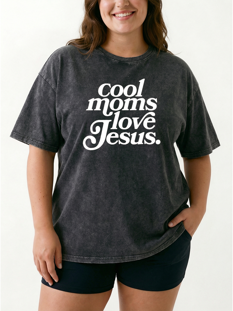 Vintage Cool Moms Love Jesus Washed T-Shirt