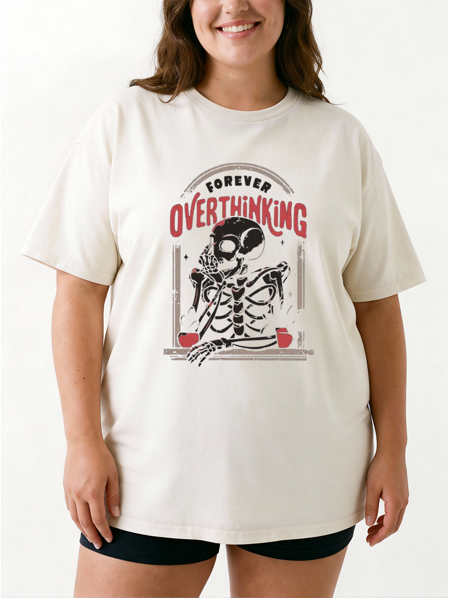 Vintage Forever Overthinking Oversize Graphic Tee