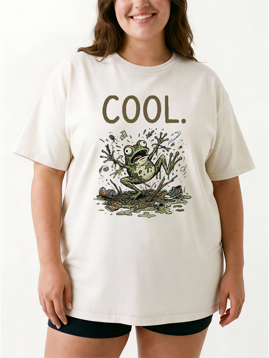 Vintage Cool Chaotic Frog Oversize Graphic Tee