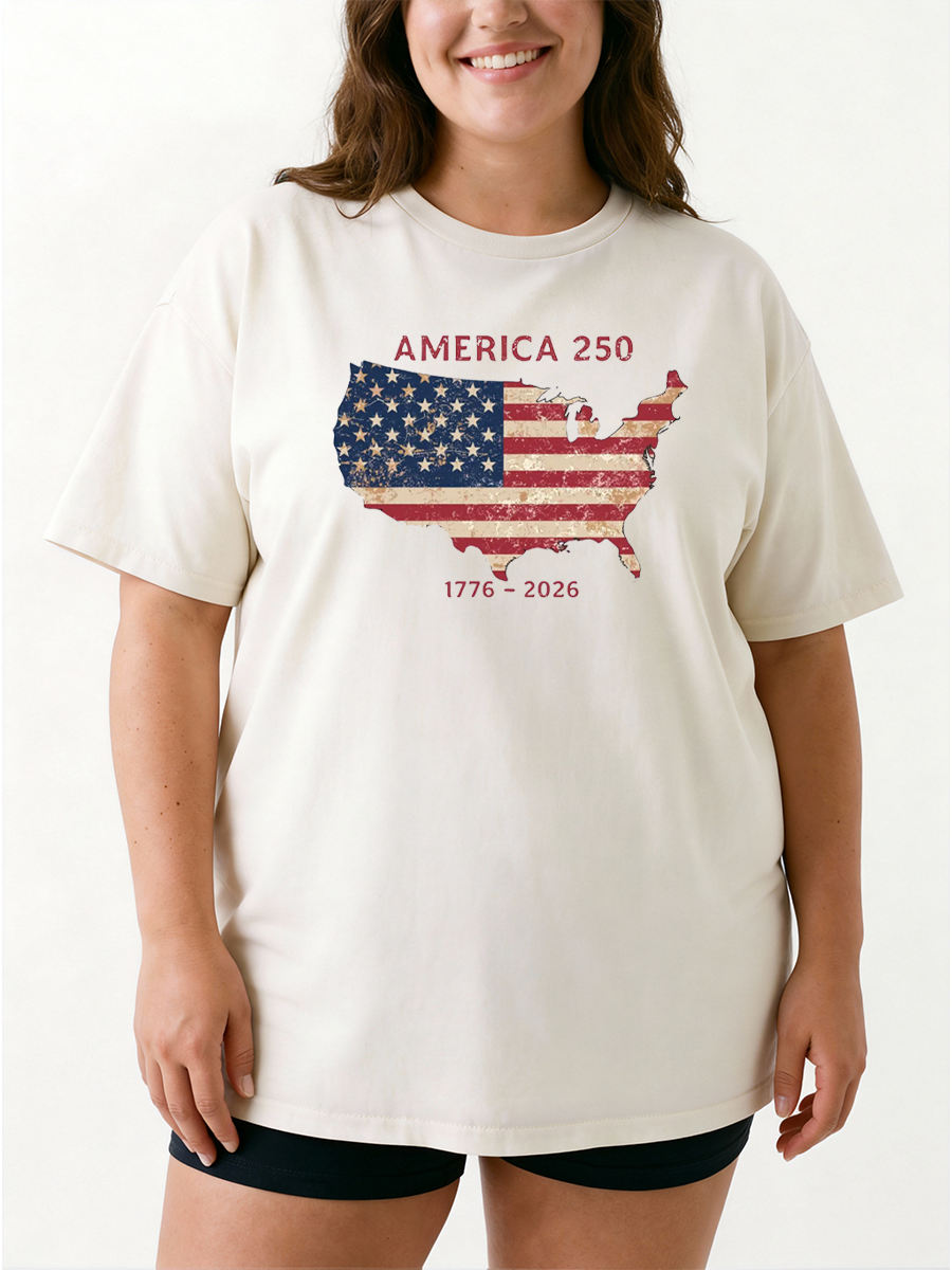 Vintage Celebrate 250Th Anniversary Oversize Graphic Tee