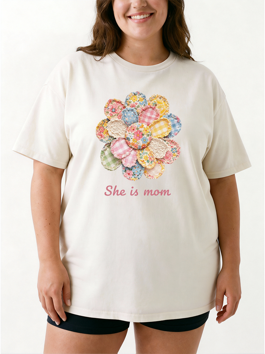 Vintage Mom Floral Daisy Oversize Graphic Tee