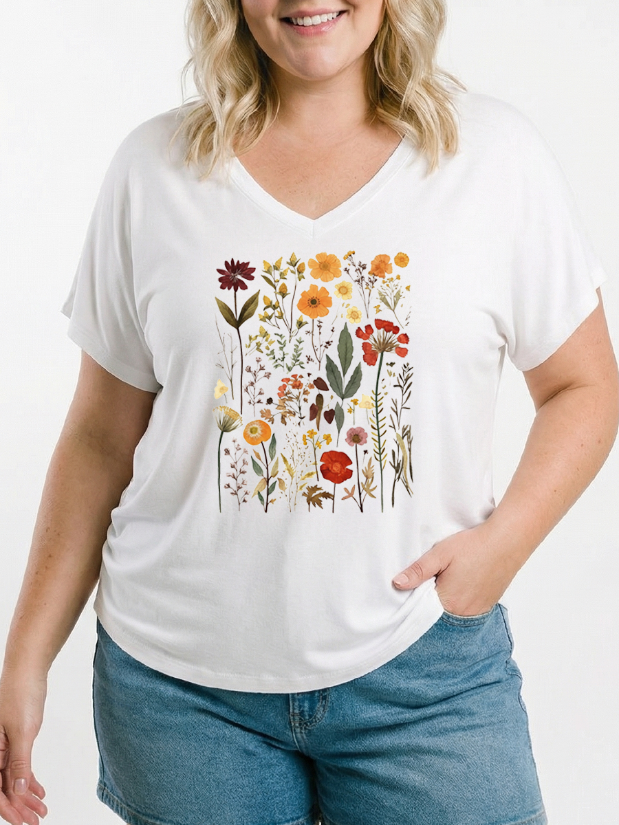 Vintage Flower Graphic T-Shirt