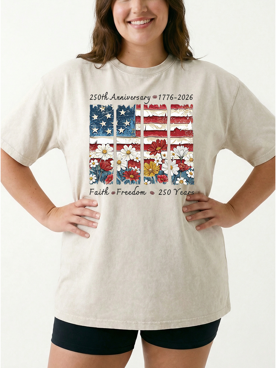 Vintage Faith Freedom 250 Years Washed T-Shirt