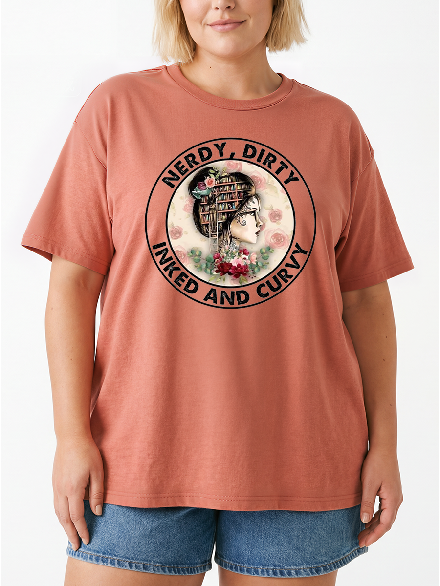 Vintage Inked And Curvy Oversize Graphic Tee