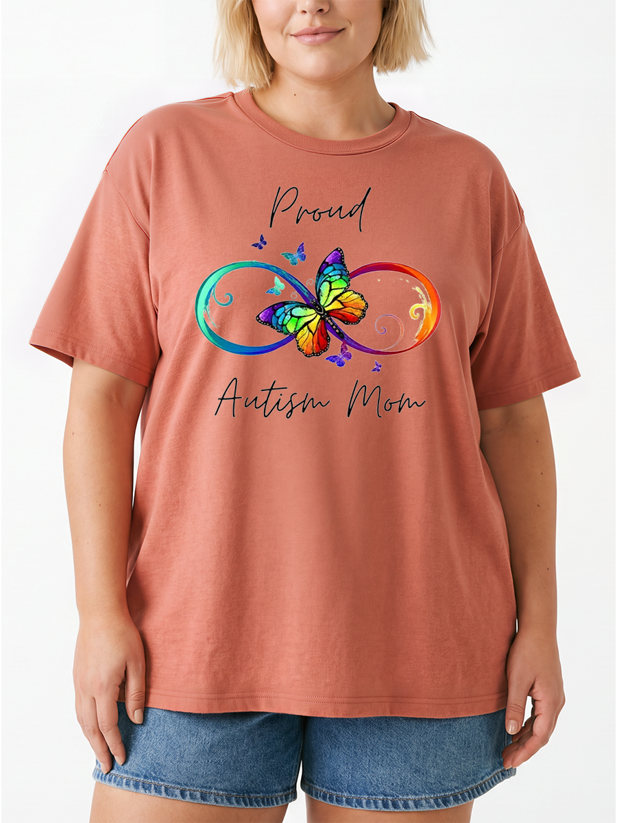 Vintage Proud Autism Mom Oversize Graphic Tee
