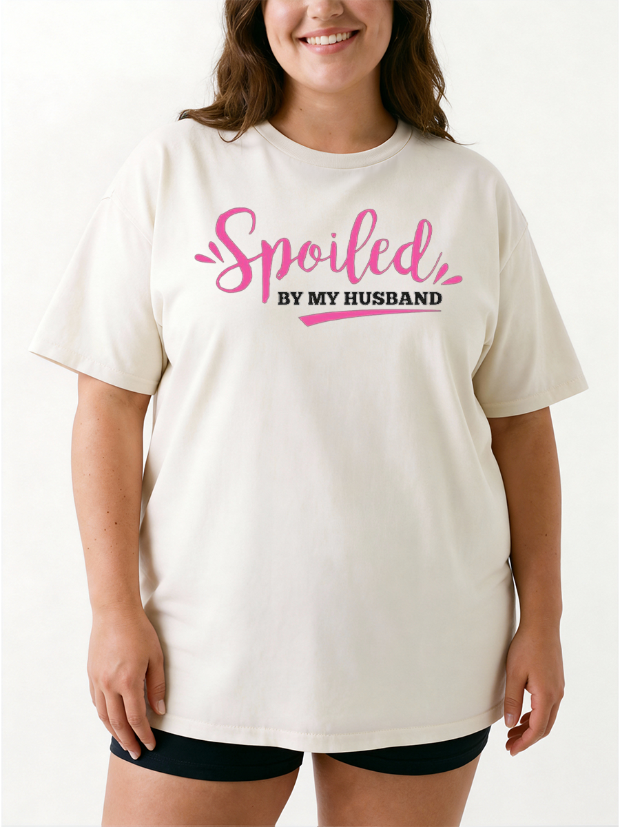 Vintage Spoiled By My Husband Oversize Graphic Tee