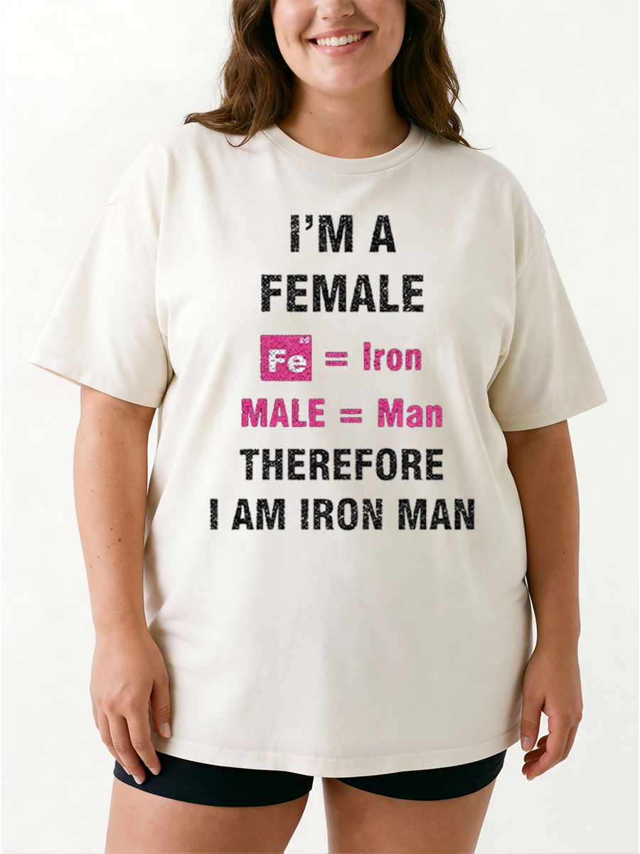 Vintage Therefore I Am Iron Man Oversize Graphic Tee