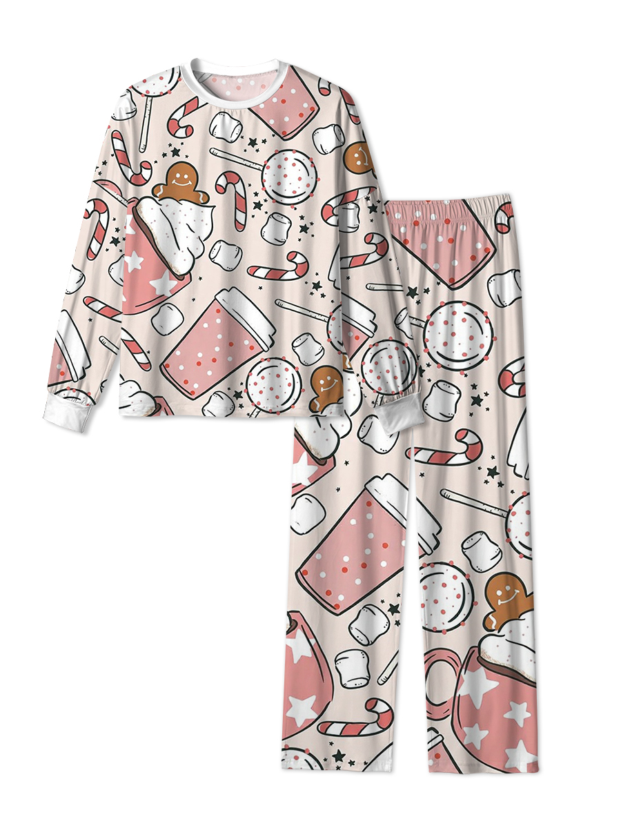 Vintage Pink Christmas Coffee Pajamas