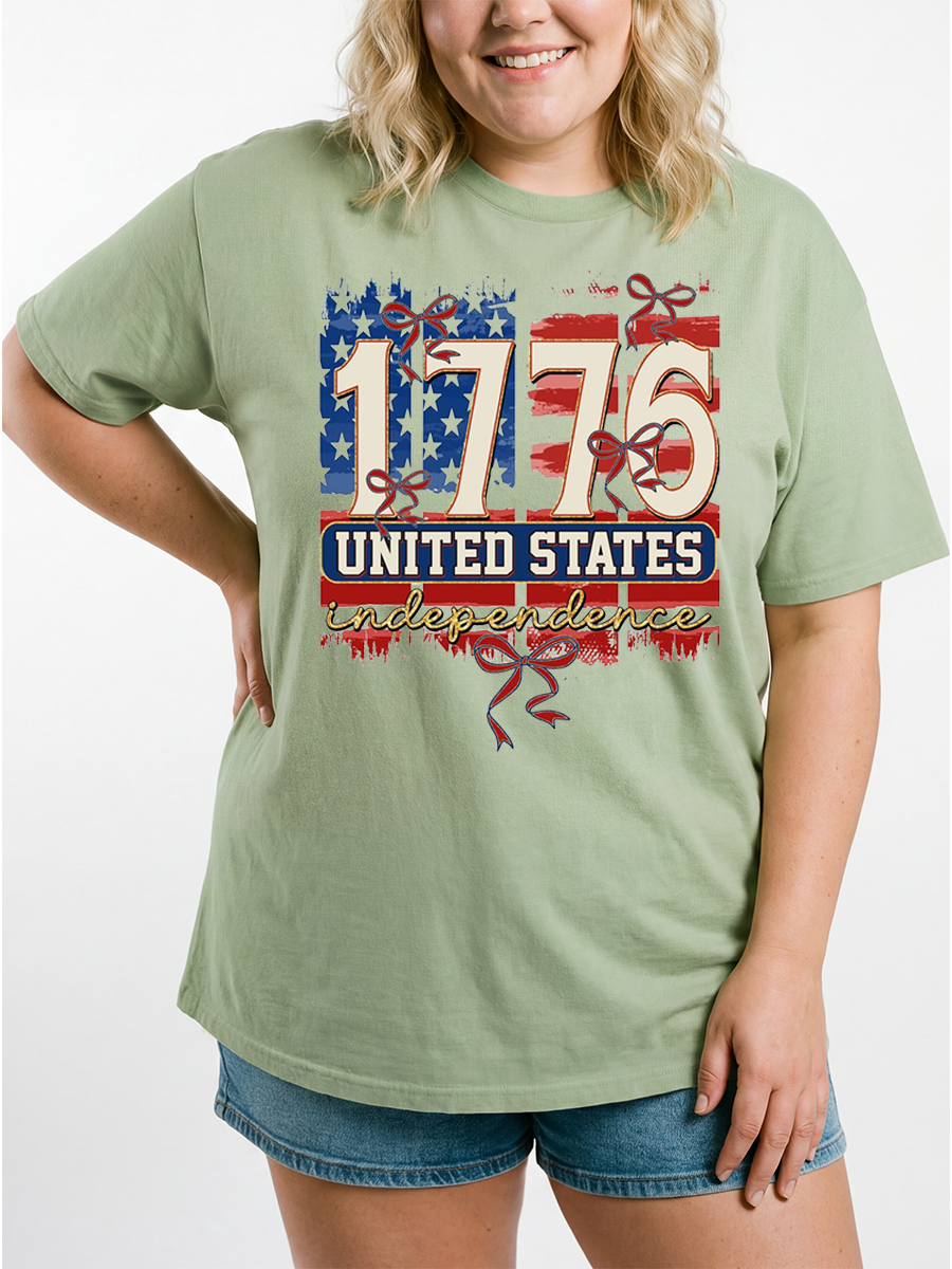 Vintage 1776 Us Independence Oversize Graphic Tee