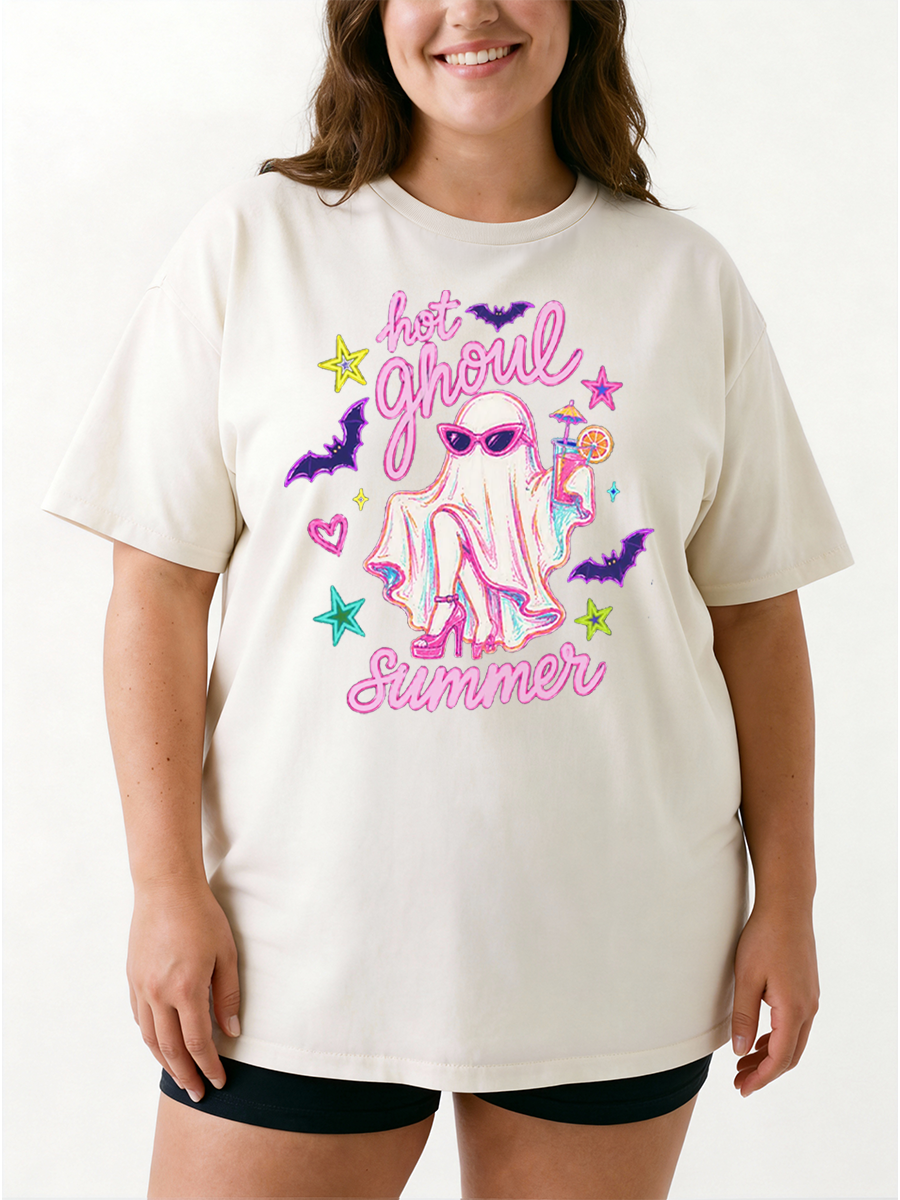 Vintage Hot Ghoul Summerween Oversize Graphic Tee