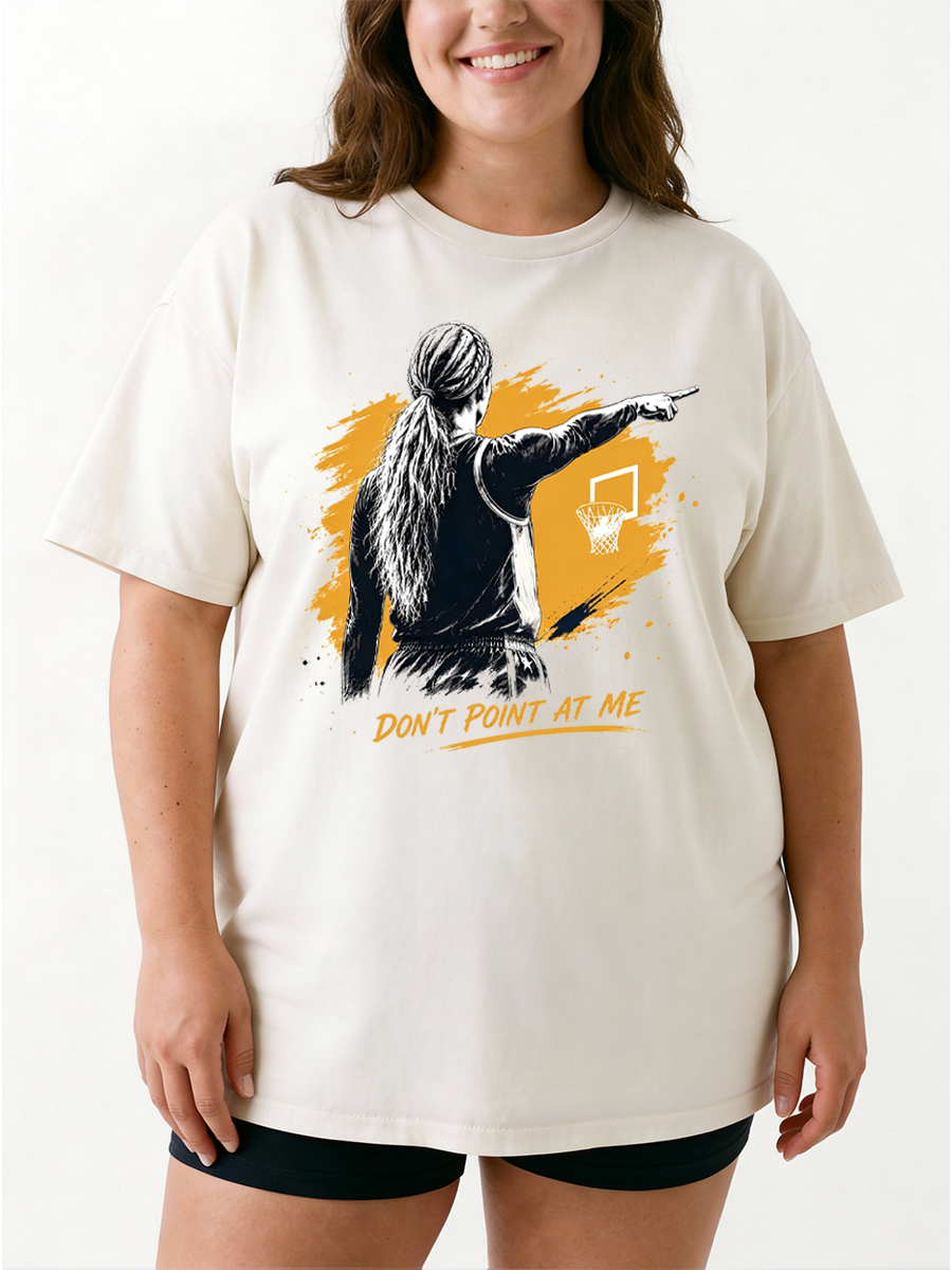 Vintage Don'T Point At Me Oversize Graphic Tee