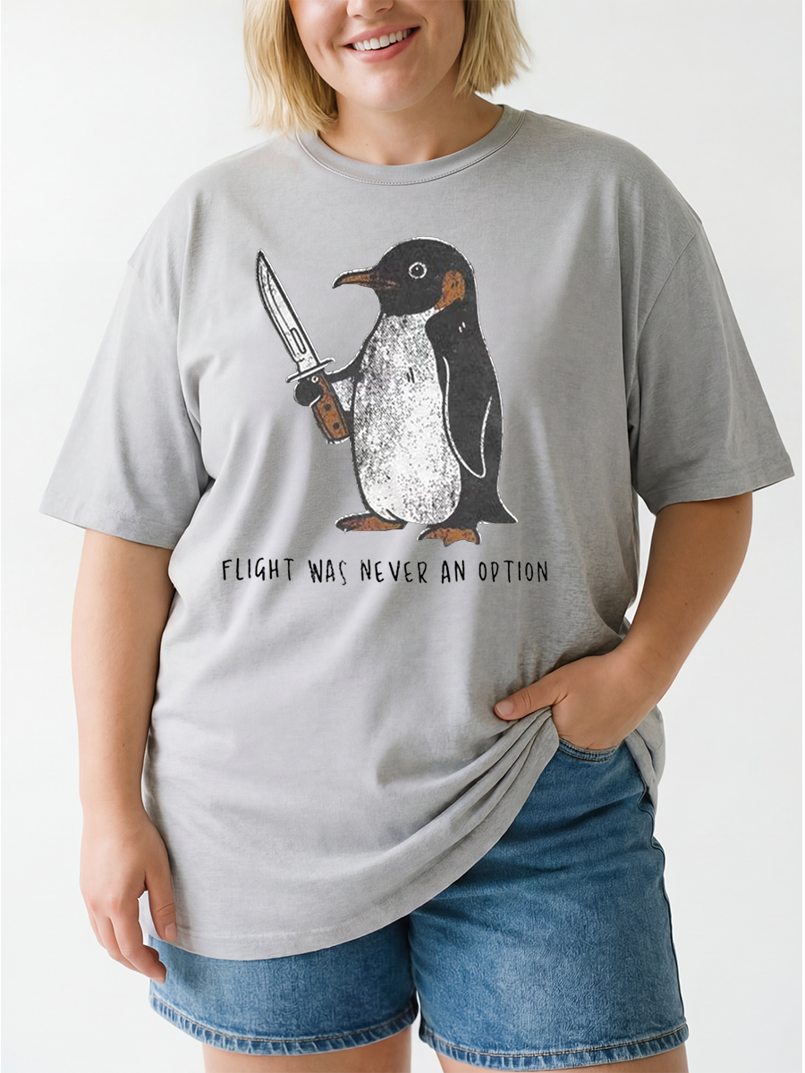 Vintage Flight Was Never An Option Oversize Graphic Tee
