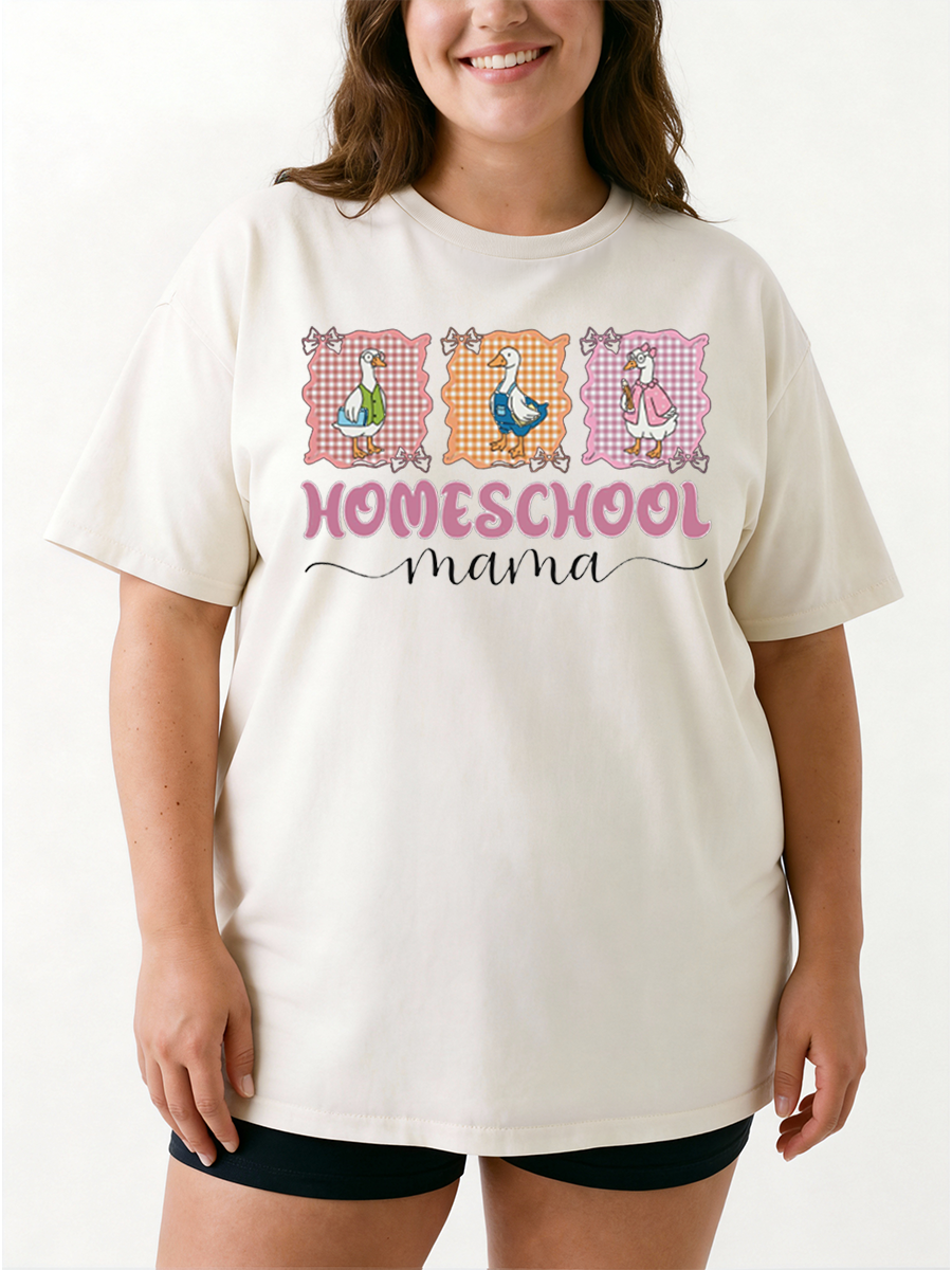 Vintage Homeschool Mama Oversize Graphic Tee
