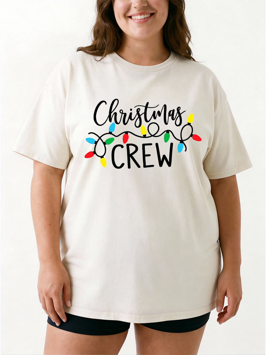 Vintage Christmas Crew Oversize Graphic Tee