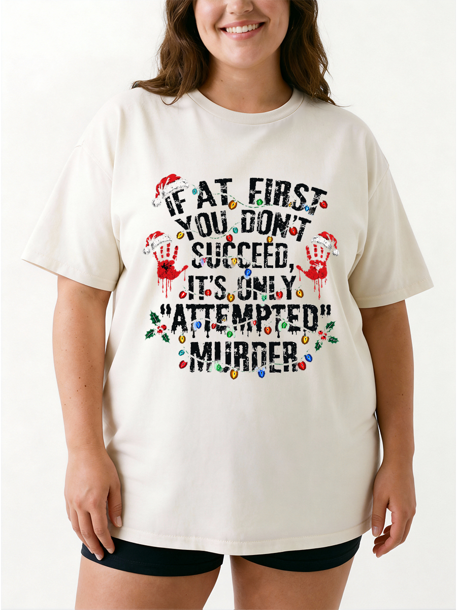 Vintage True Crime Christmas Dark Humor Oversize Graphic Tee