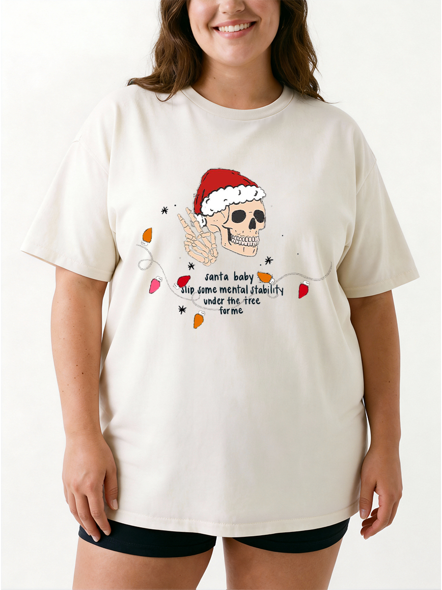 Vintage Under The Tree For Me Oversize Graphic Tee