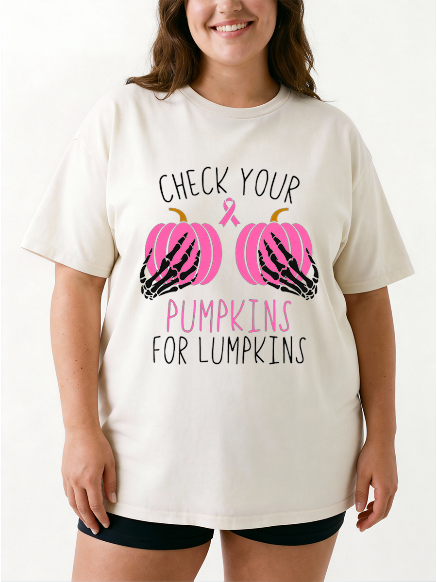 Vintage Check Your Pumpkins For Lumpkins Oversize Graphic Tee