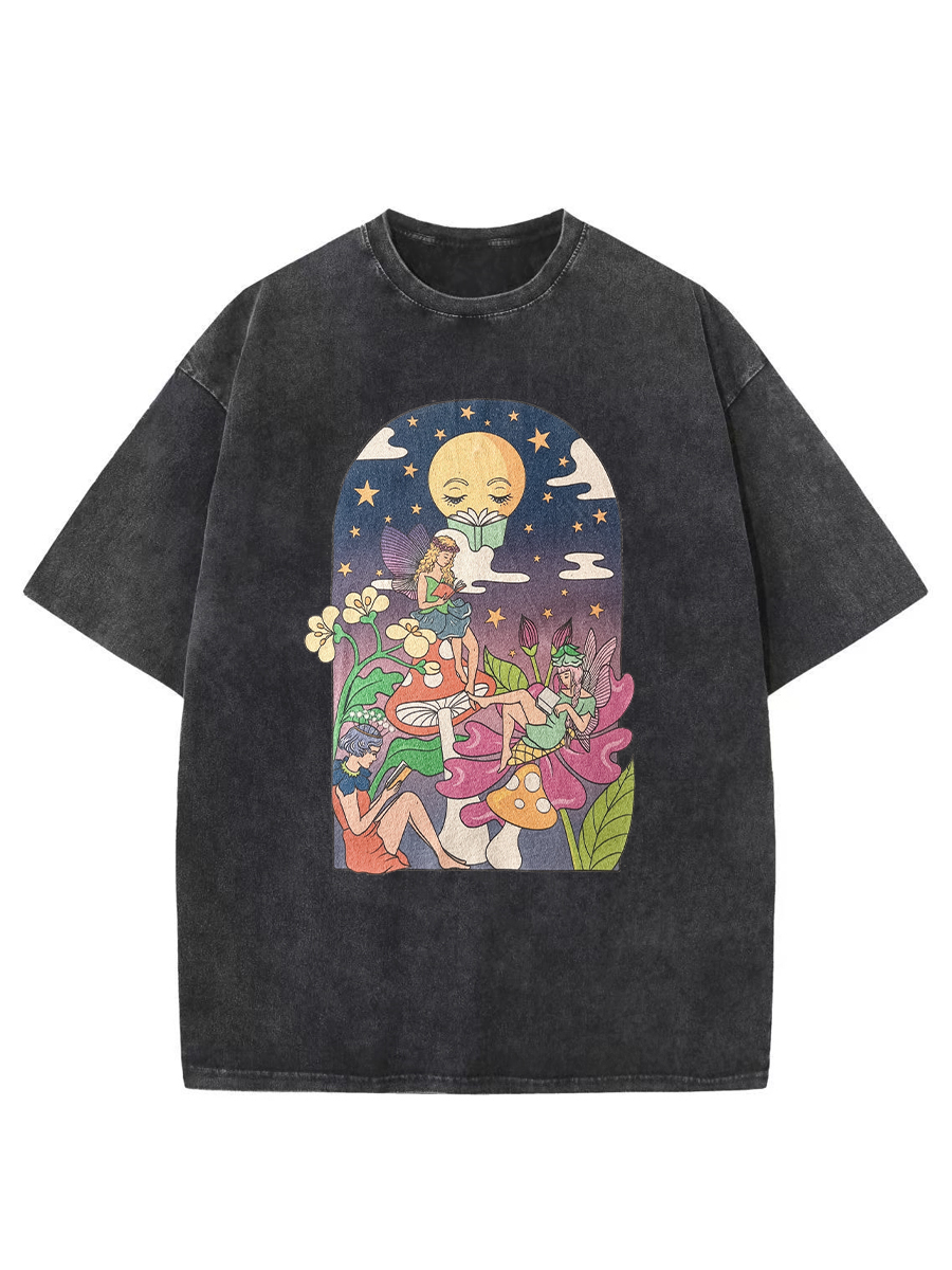Vintage Fairy Readers Washed T-Shirt
