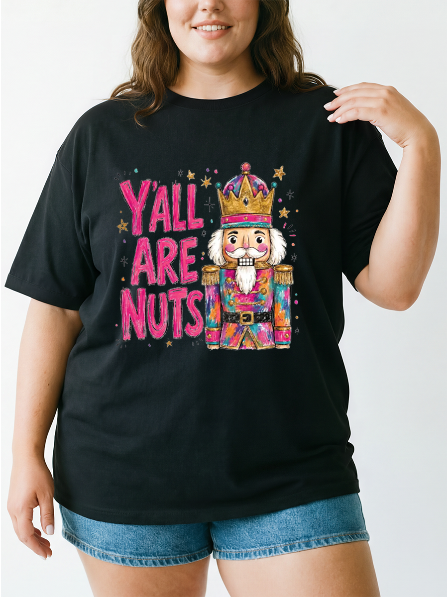 Vintage Yall Are Nuts Oversize Graphic Tee
