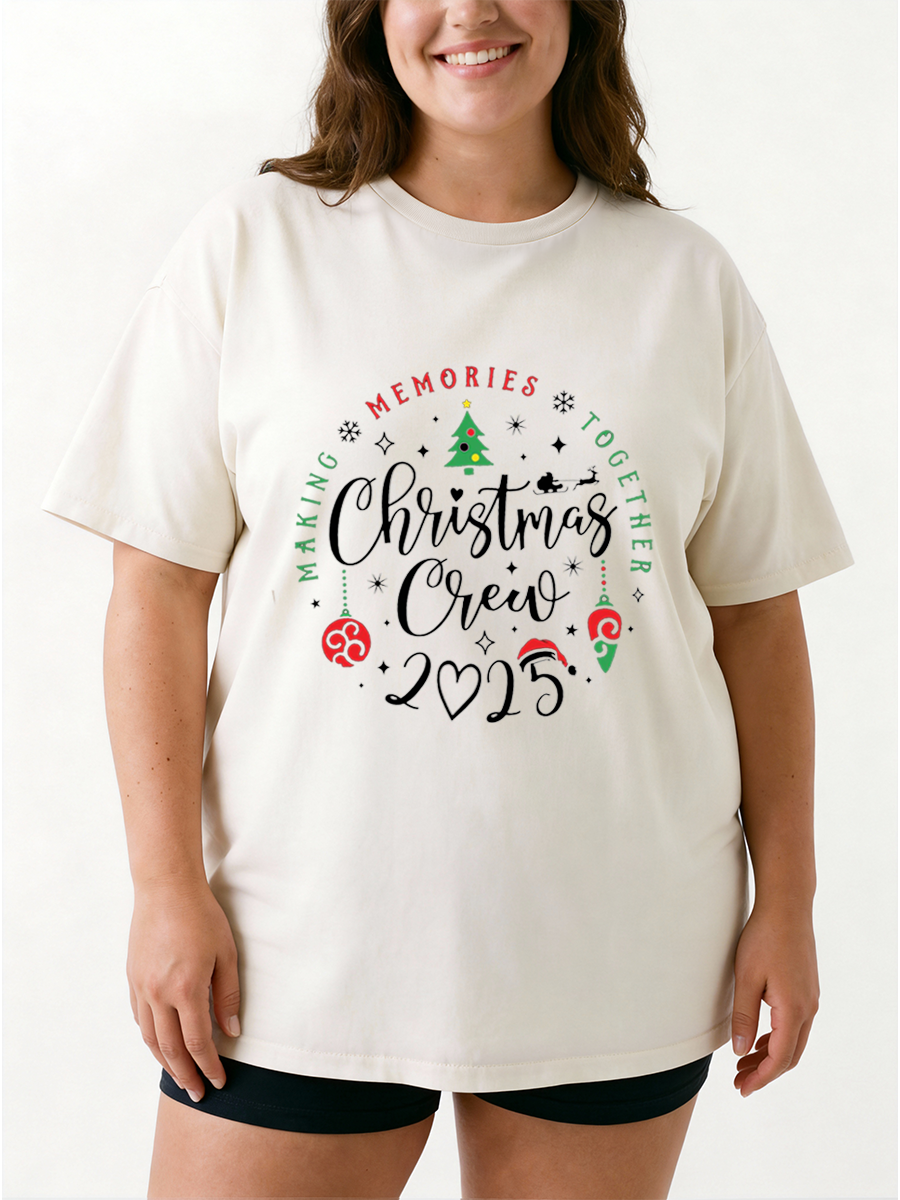 Vintage Family Matching Christmas Oversize Graphic Tee