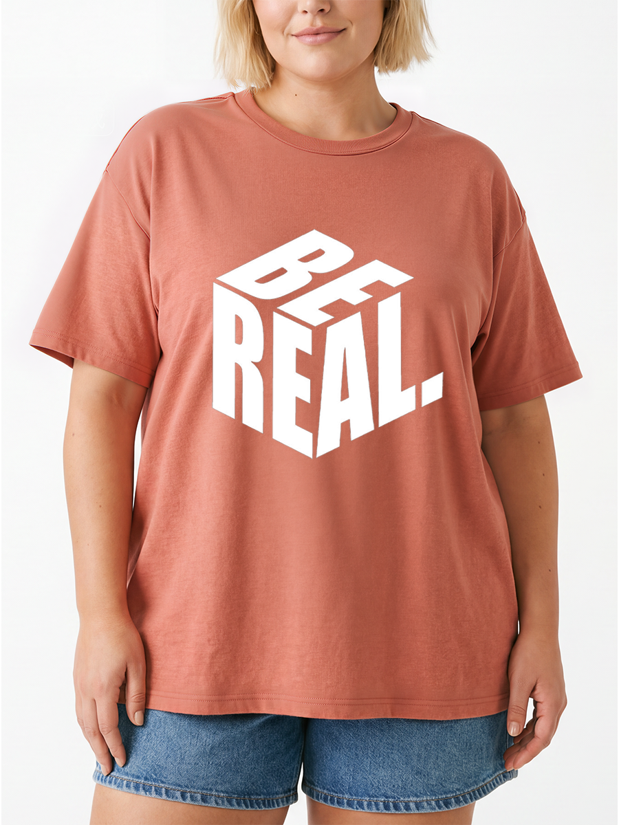 Vintage Be Real Oversize Graphic Tee
