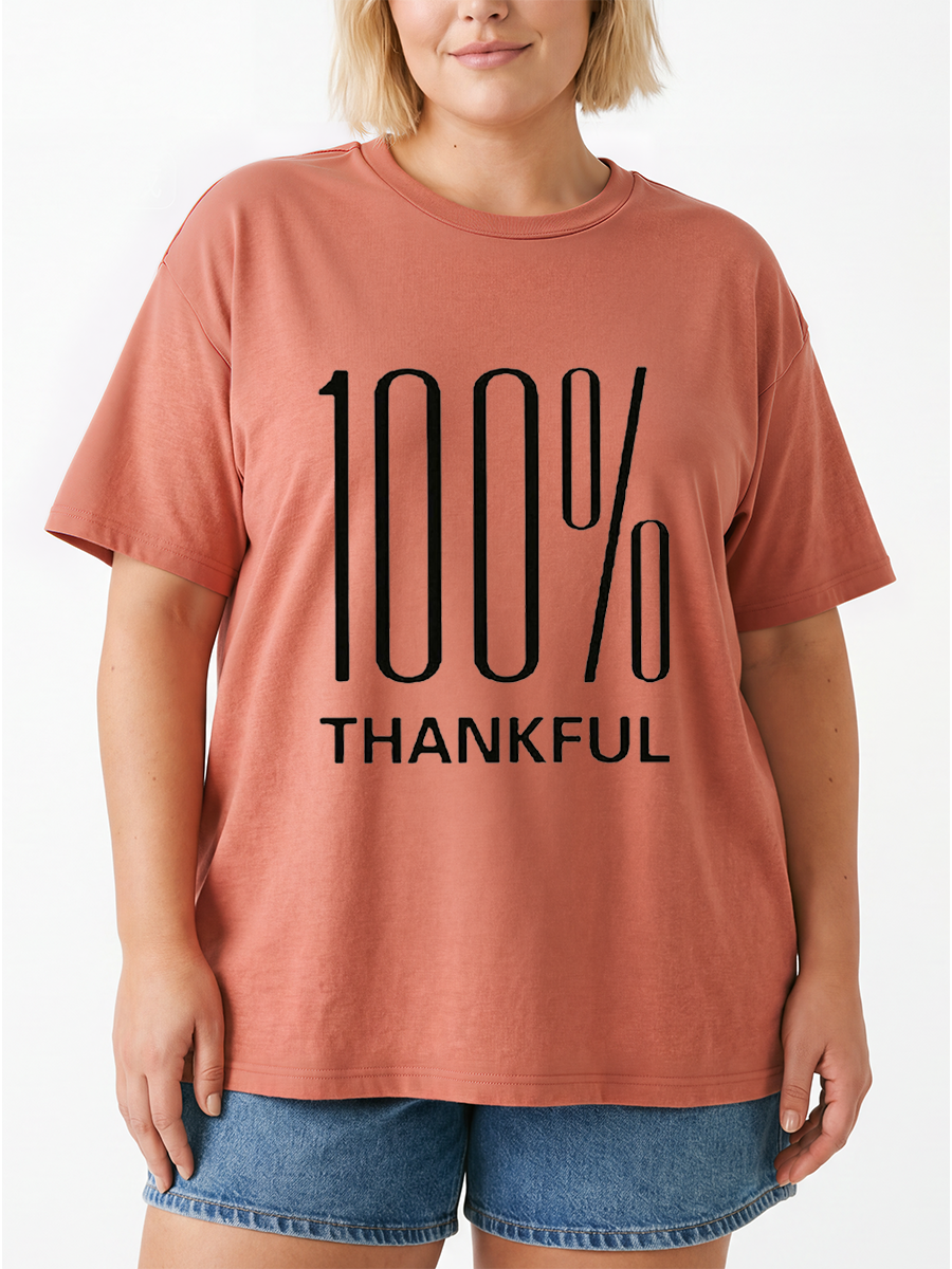 Vintage 100% Thankful Oversize Graphic Tee