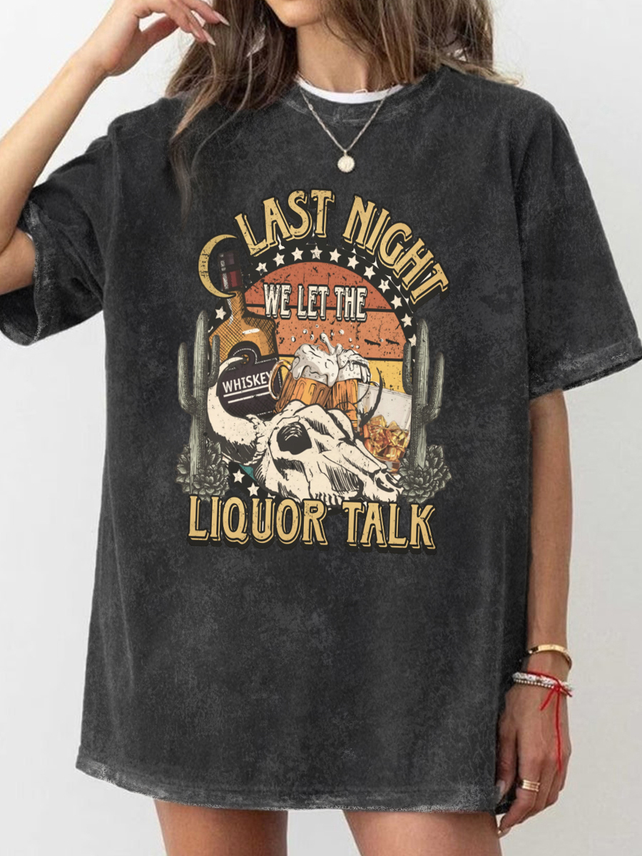 Vintage Liquor Talk Washed T-Shirt