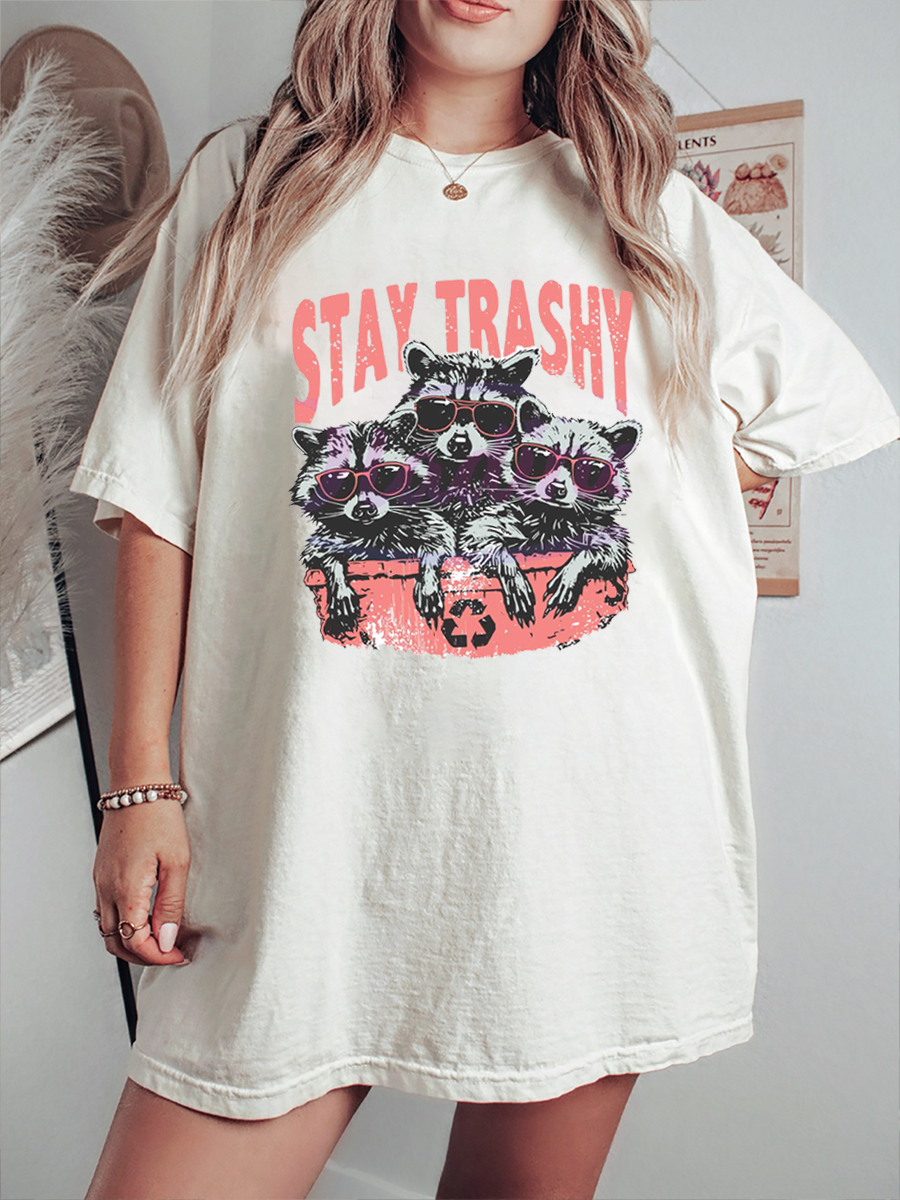 Vintage Funny Stay Trashy Raccoon Squad T-Shirt