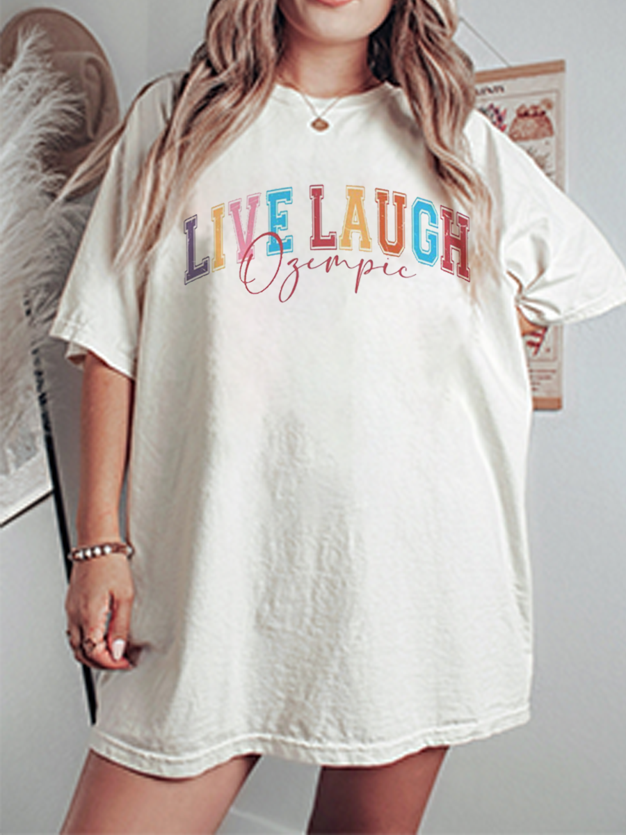 Vintage Live Laugh Oversize Graphic Tee