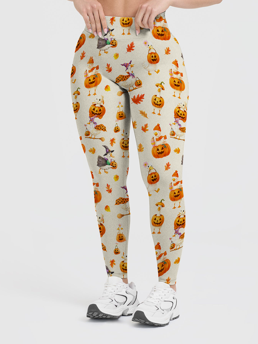 Vintage Cute Fall Watercolor Kids Leggings