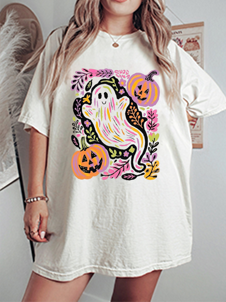 Vintage Floral Spooky Sean Oversize Graphic Tee
