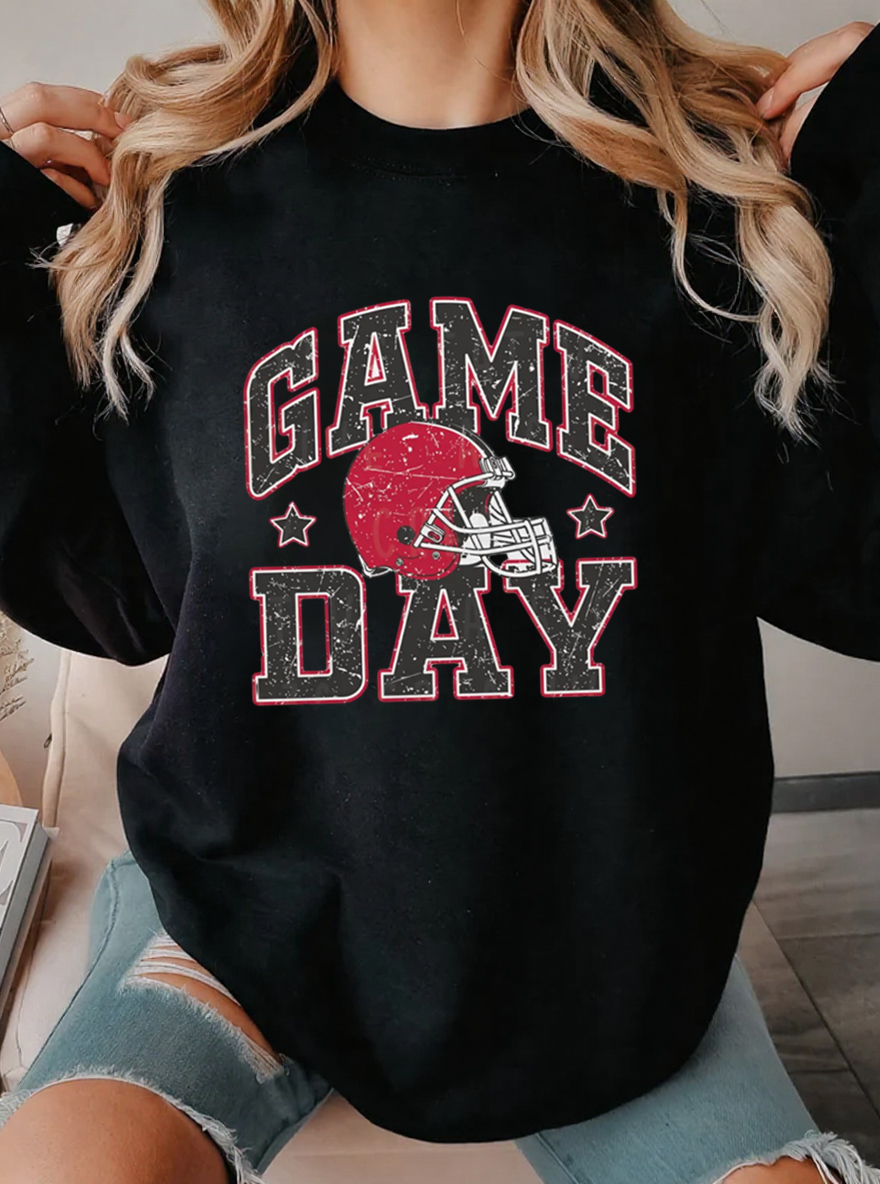 Vintage Game Day Oversize Graphic Sweatshirt