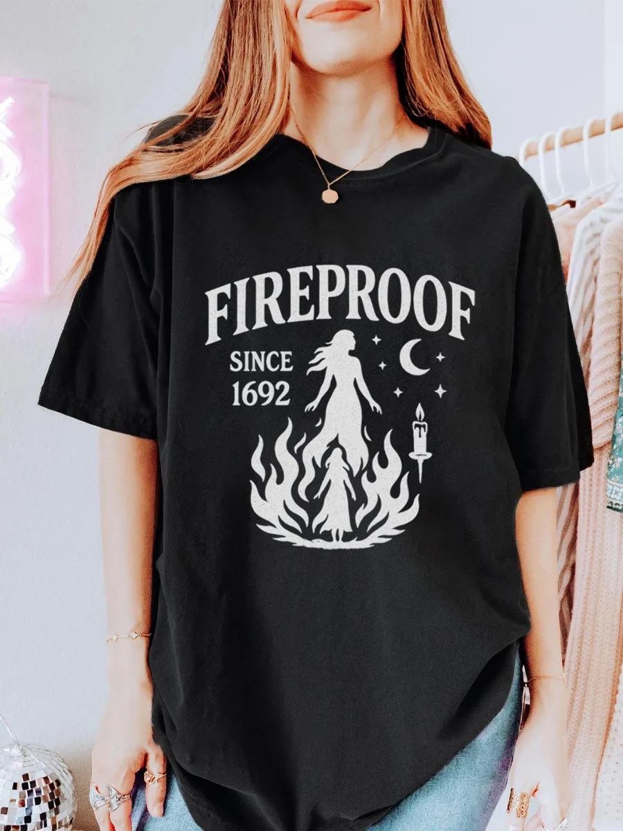 Vintage Fireproof Since 1692 Oversize Graphic Tee