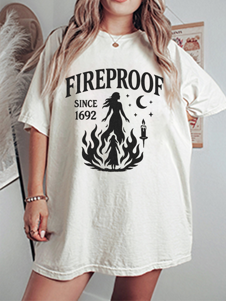 Vintage Fireproof Since 1692 Oversize Graphic Tee