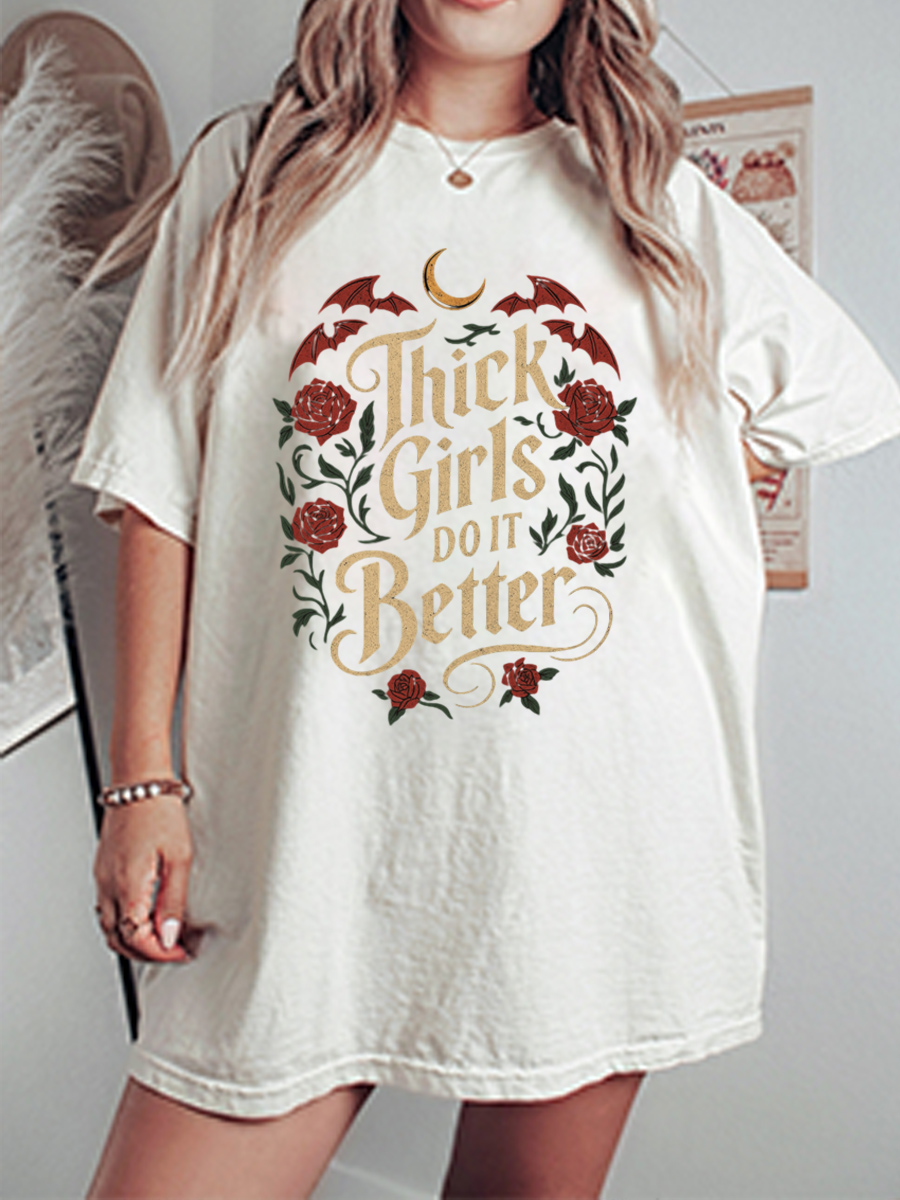 Vintage Thick Girls Doit Better Oversize Graphic Tee