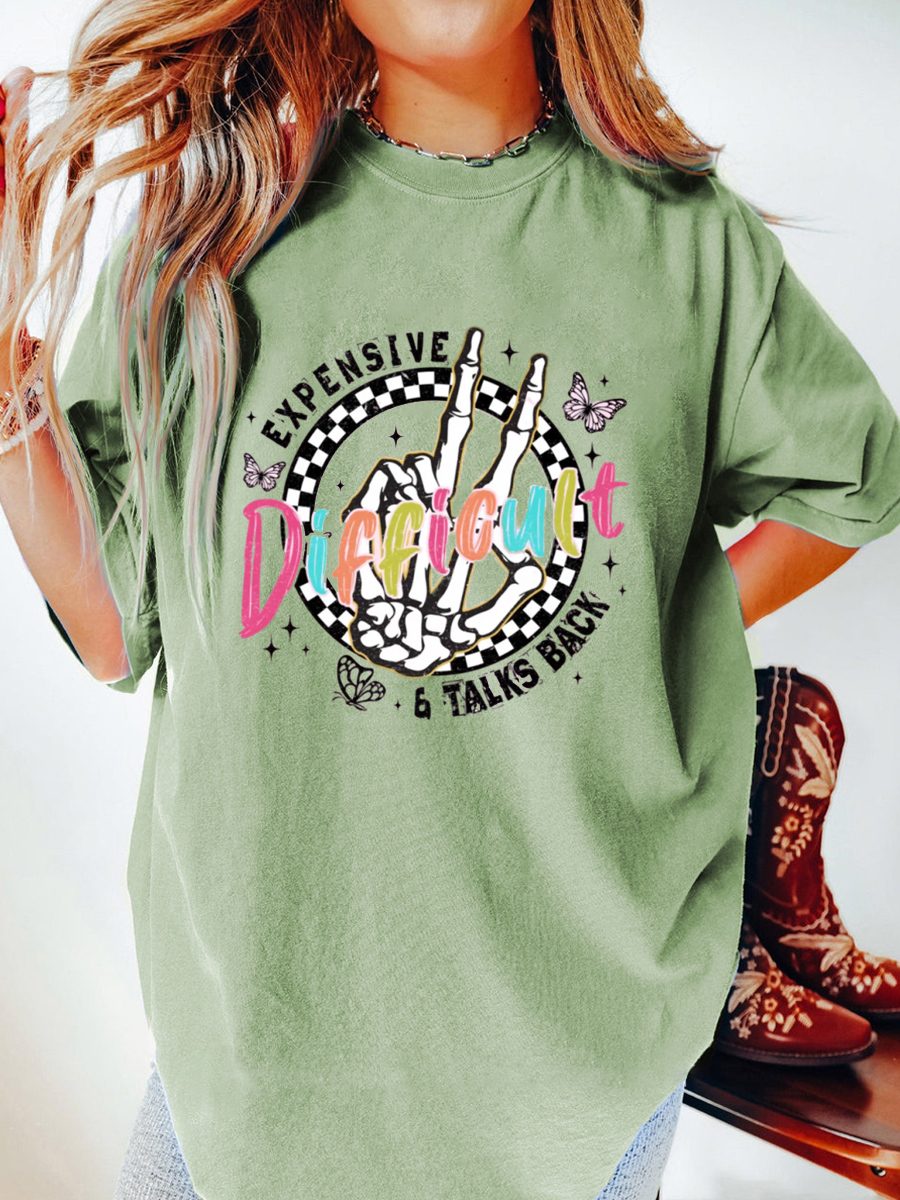 Vintage Expensive Difficult And Talks Back Oversize Graphic Tee