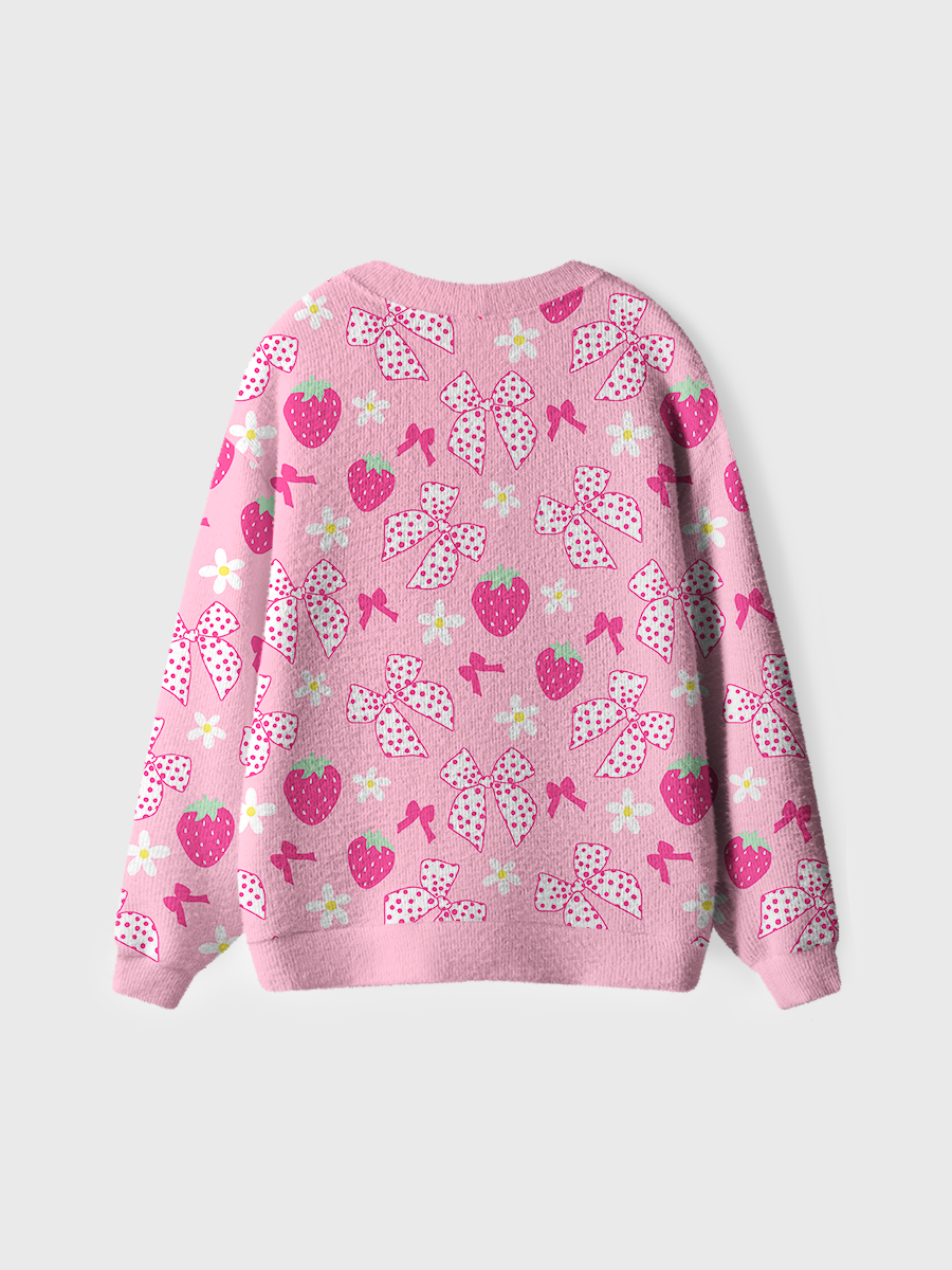 Vintage Pink Ghost Bow Cardigan Sweaters