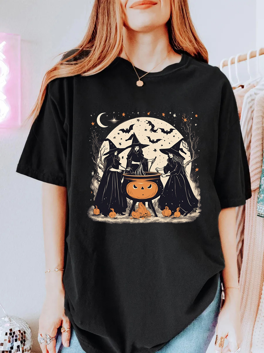 Vintage Witches' Gathering Oversize Graphic Tee