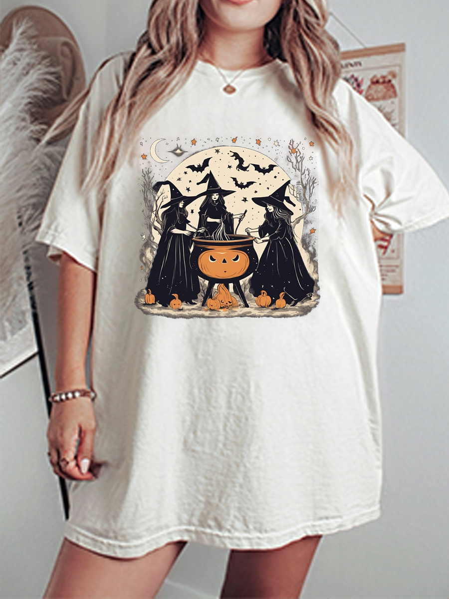 Vintage Witches' Gathering Oversize Graphic Tee