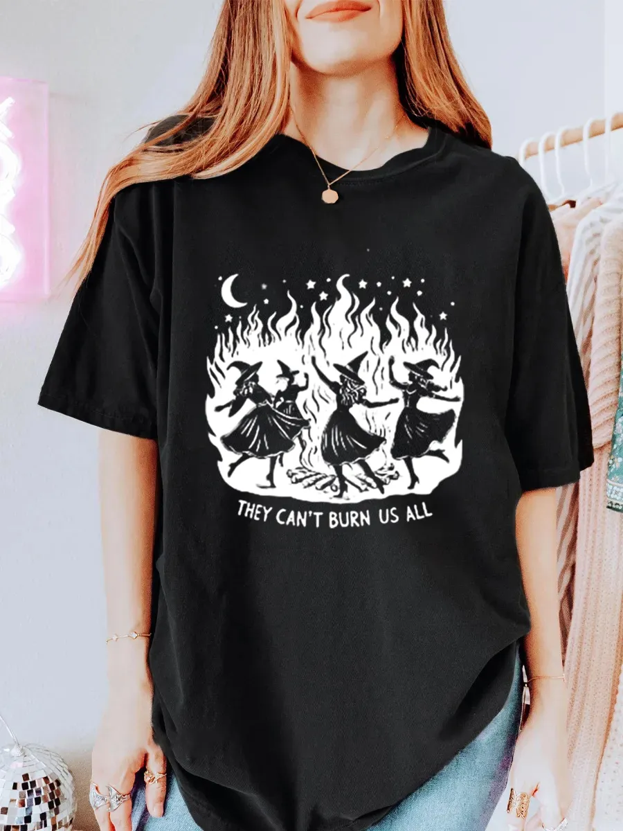 Vintage Feminism Witch Dance Oversize Graphic Tee