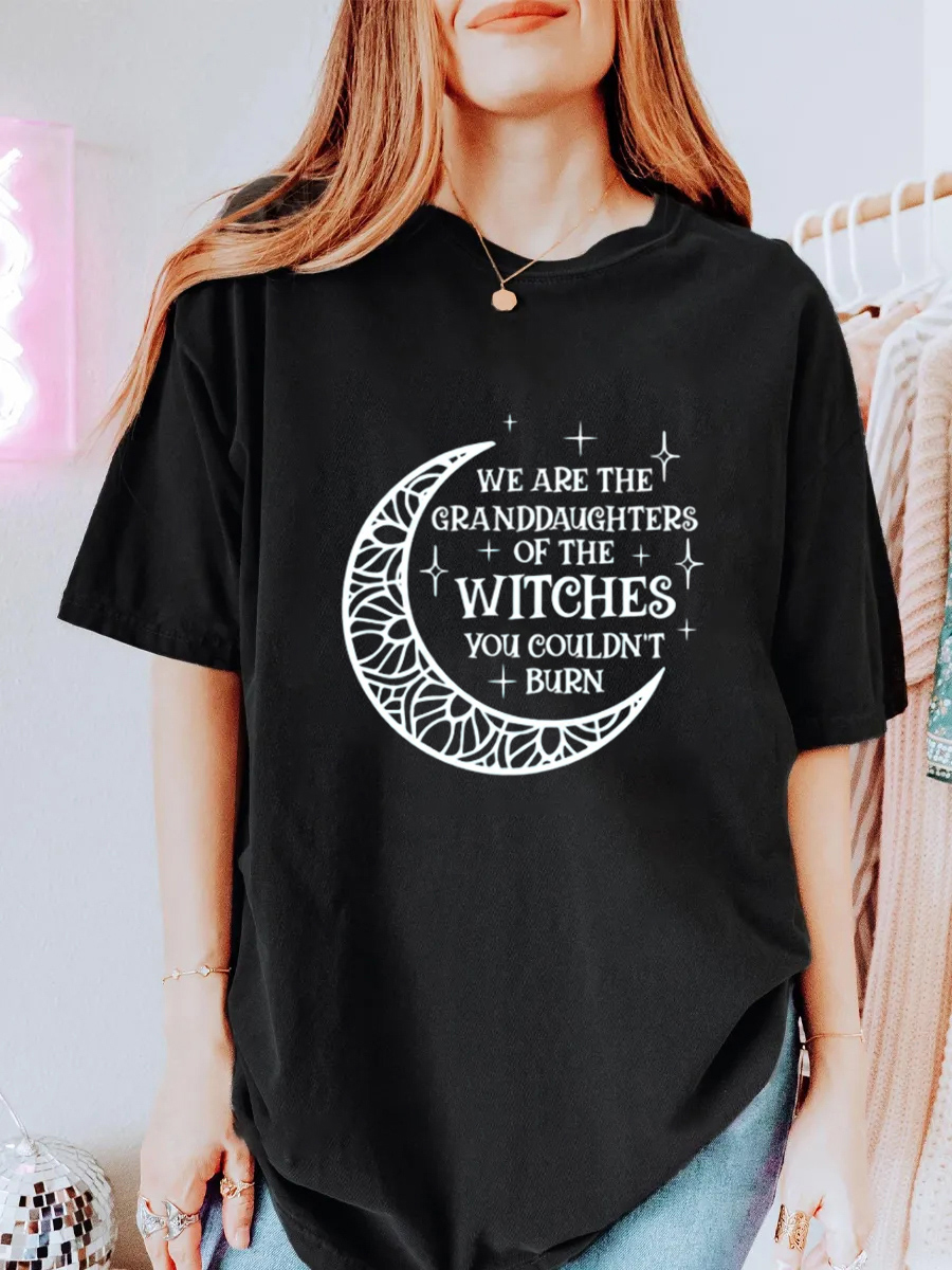 Vintage We Are The Granddaughters Of The Witches You Could Not Burn Oversize Graphic Tee