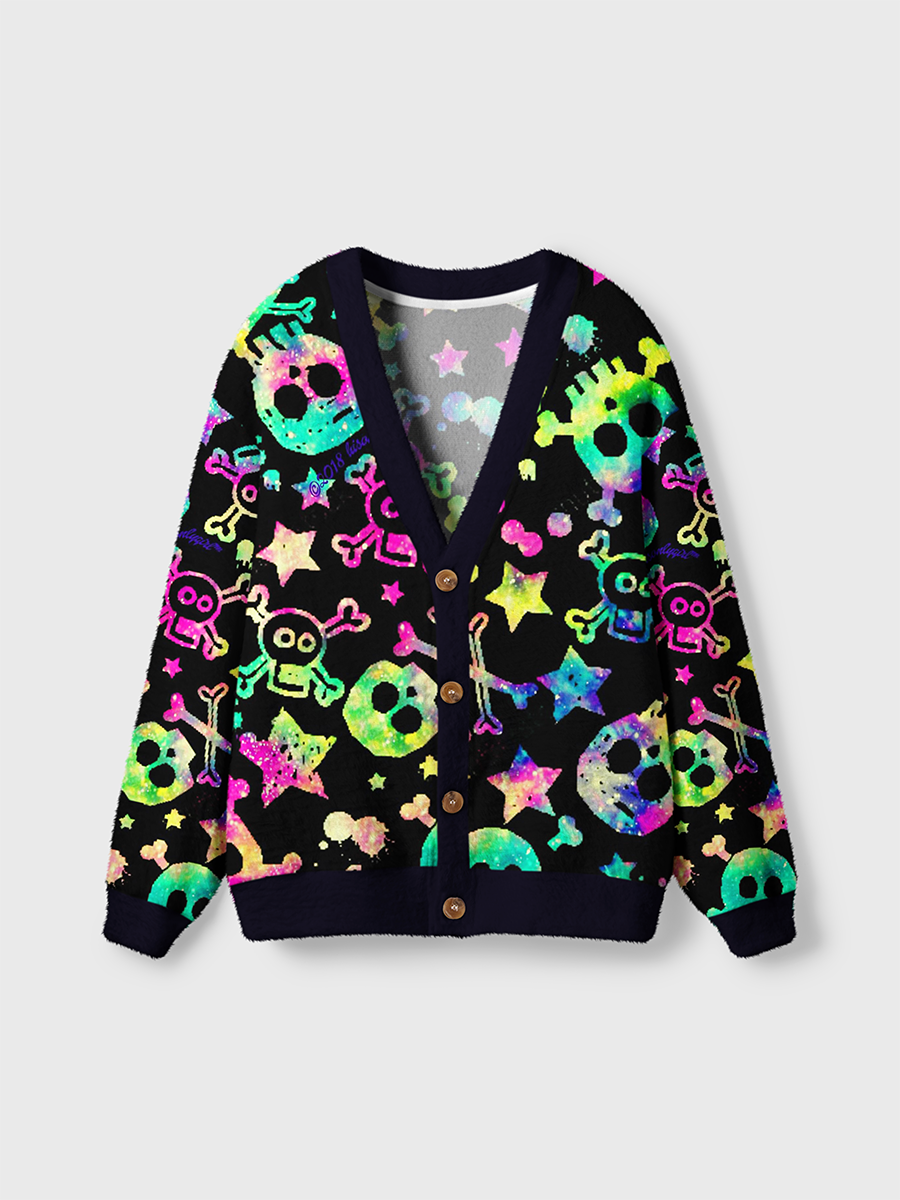Vintage Galaxy Skull Stars Cardigan Sweaters