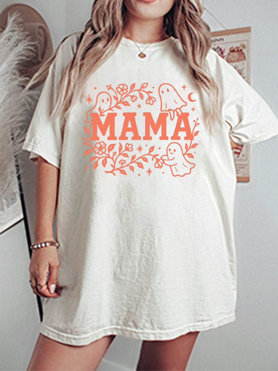 Vintage Mama Ghost Oversize Graphic Tee
