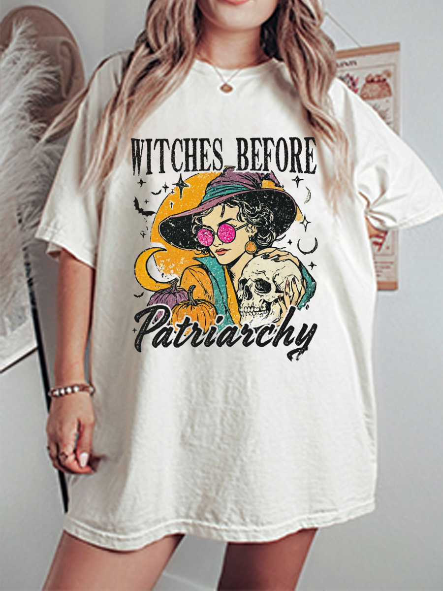 Vintage Witches Before Patriarchy Oversize Graphic Tee