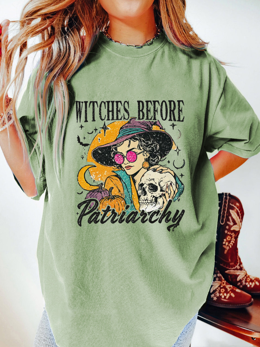Vintage Witches Before Patriarchy Oversize Graphic Tee