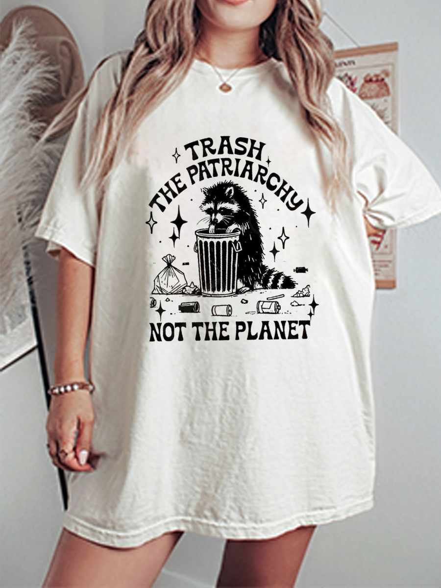 Vintage Trash The Patriarchy Not The Planet Oversize Graphic Tee
