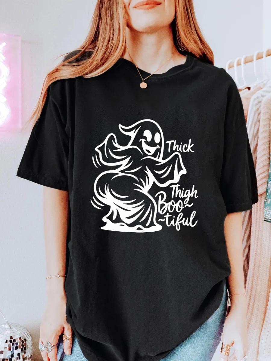 Vintage Thick Thigh Boo-Tiful Oversize Graphic Tee