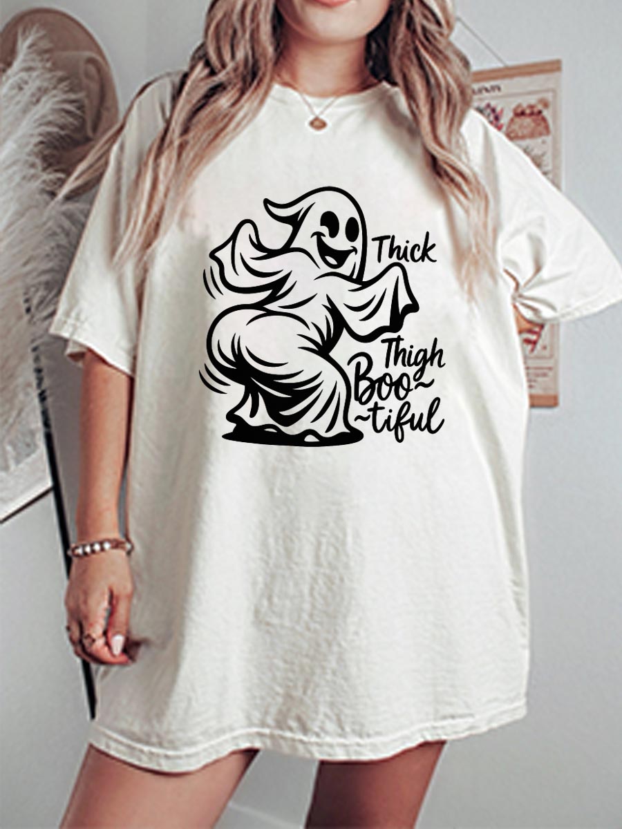 Vintage Thick Thigh Boo-Tiful Oversize Graphic Tee