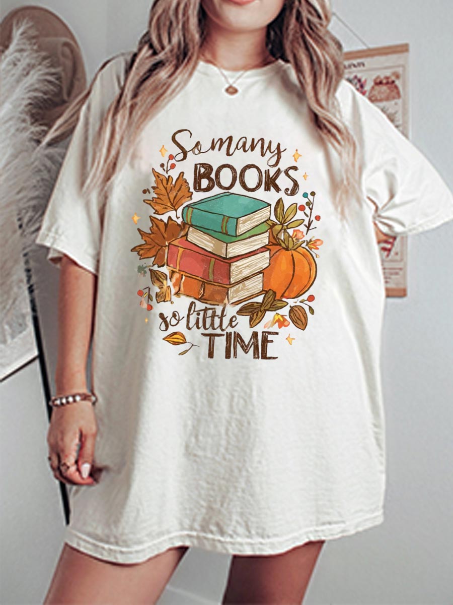 Vintage Book Lover Oversize Graphic Tee